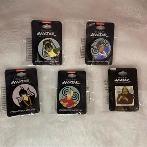 NWT Nickelodeon Avatar The Last Airbender UV Reactive Label Pin Collection (5)